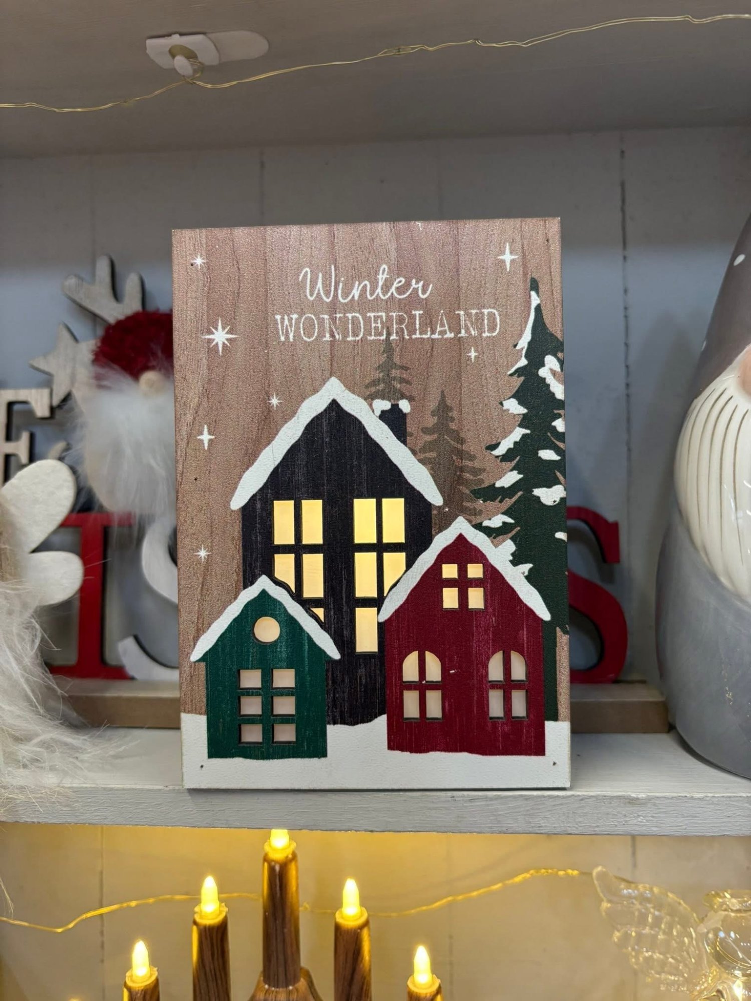 Winter Wonderland light up wooden plaque